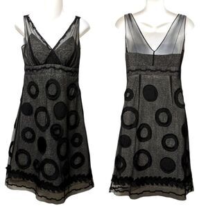 MUSE Silk Sheer Shadow Lace Layered Midi Dress 6